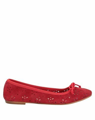 Carlo Pazolini Woman Ballet flats Red Soft Leather, Textile fibers Cover