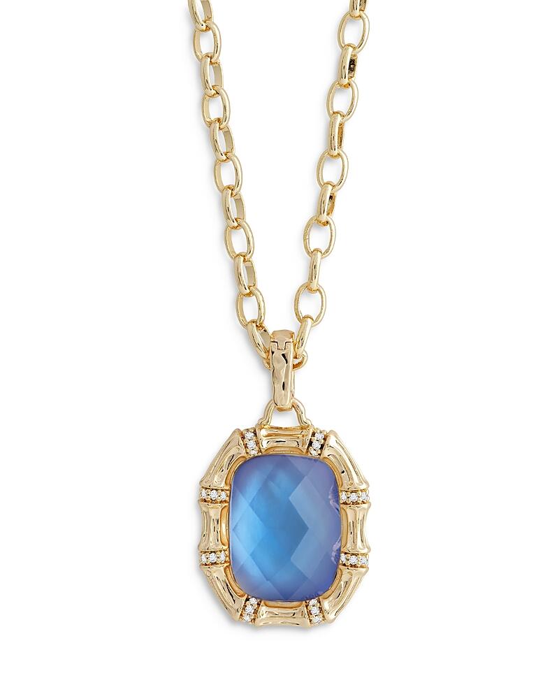 Anabel Aram Bamboo Stone Pendant Necklace in 18K Gold Plated, 18- 20 Cover