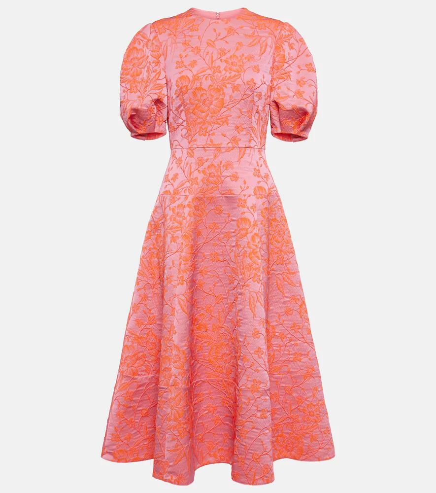 Erdem Puff-sleeve matelassé midi dress Cover