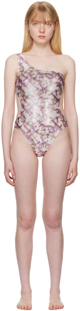 Vivienne Westwood White Crazy Orb One-Piece Swimsuit Cover