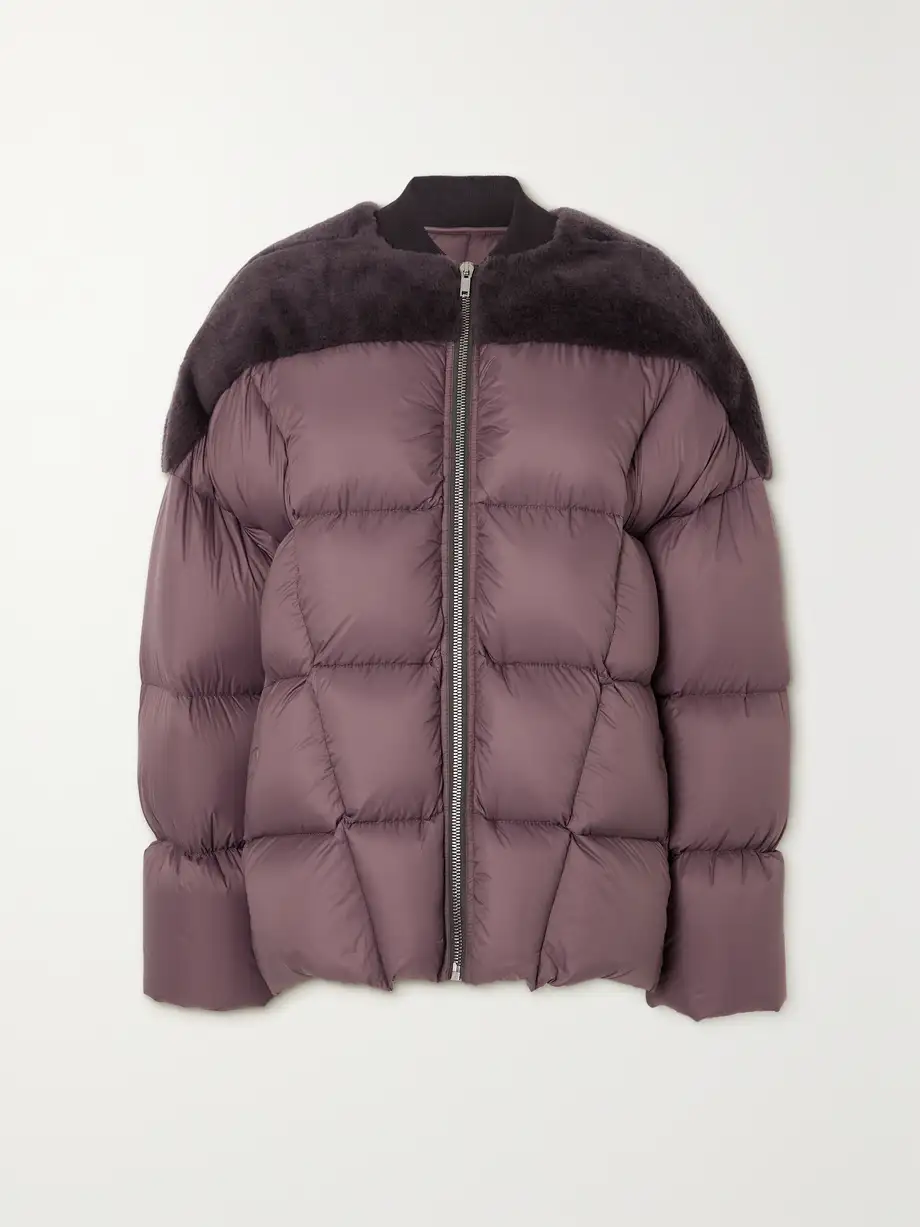 Rick Owens - Shearling-paneled Quilted Shell Down Jacket - Purple Cover