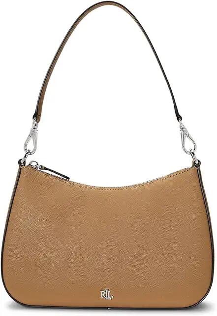 LAUREN Ralph Lauren Crosshatch Leather Medium Danni Bag (Camel) Shoulder Handbags Cover