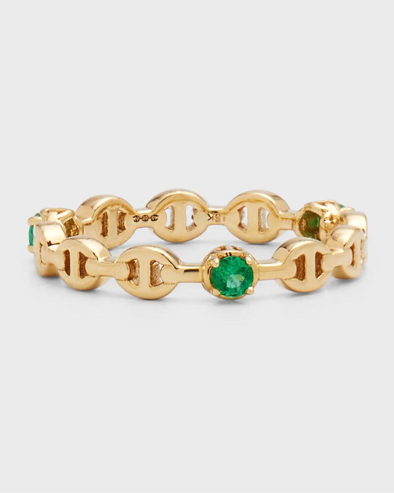 Hoorsenbuhs 18K Gold Emerald Micro Tri-Link II Ring Cover