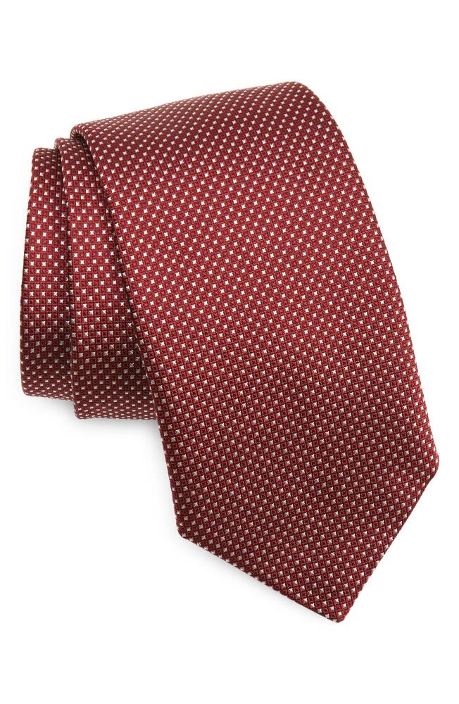 BOSS Micropattern Silk Tie in Dark Red Cover