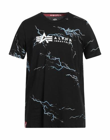 Alpha Industries Man T-shirt Black Cotton Cover