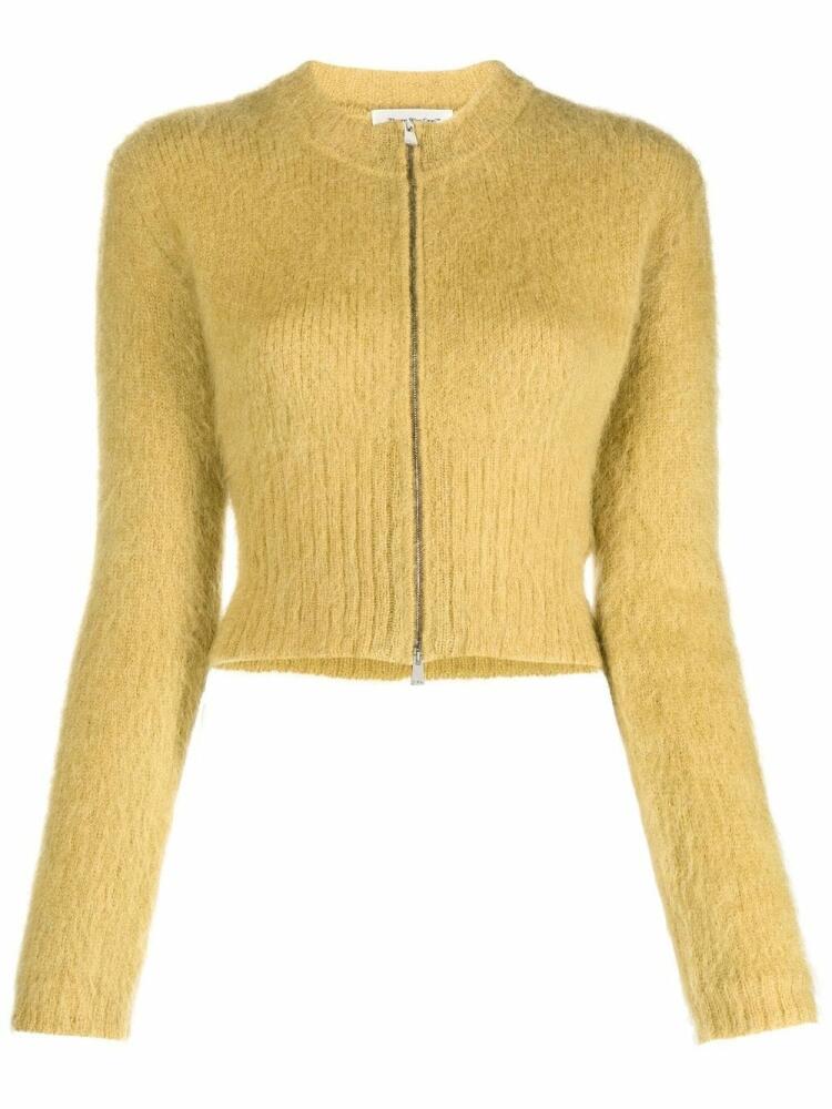 There Was One zip-up cropped cardigan - Yellow Cover