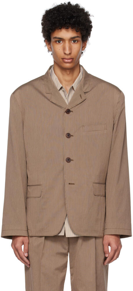 LEMAIRE Brown Striped Blazer Cover