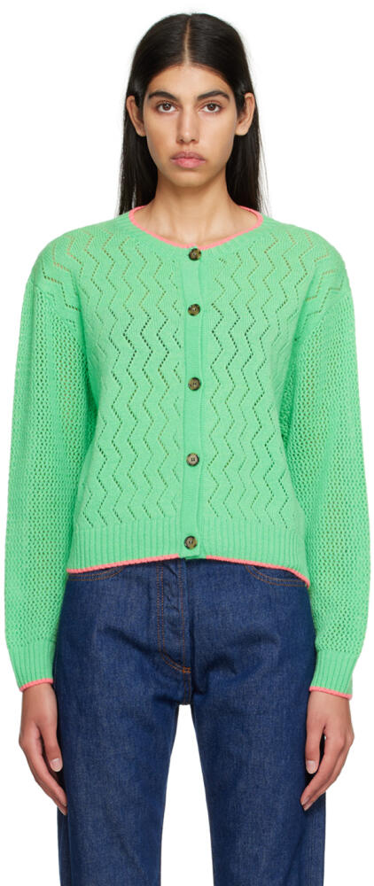 MSGM Green Button Cardigan Cover