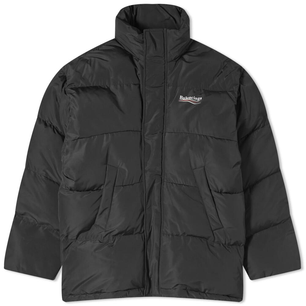 Balenciaga Men's Political Campaign Puffer Jacket in Black Cover