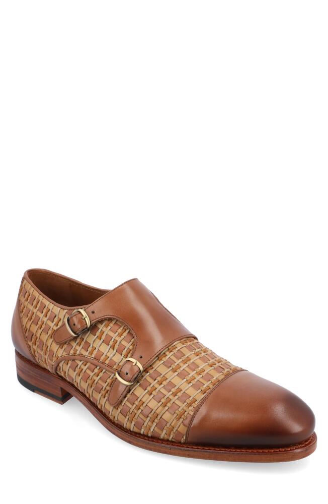 TAFT The Lucca Double Monk Strap Shoe in Brown Woven Cover