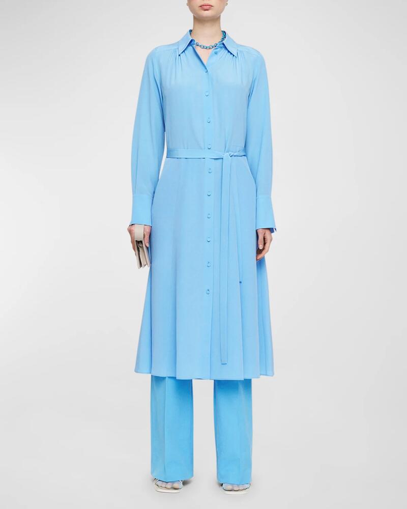 Joseph Diane Belted Crepe De Chine Midi Shirtdress Cover