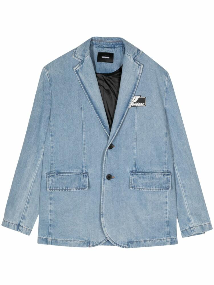 We11done notched-lapels denim cotton blazer - Blue Cover