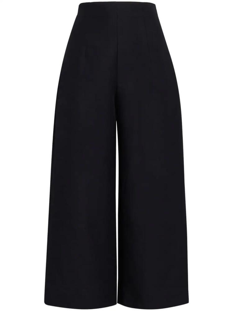 Marni high-waisted cropped cotton trousers - Black Cover