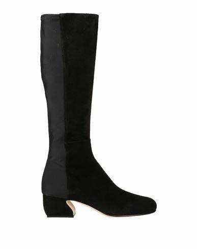 Si Rossi By Sergio Rossi Woman Boot Black Leather, Textile fibers Cover