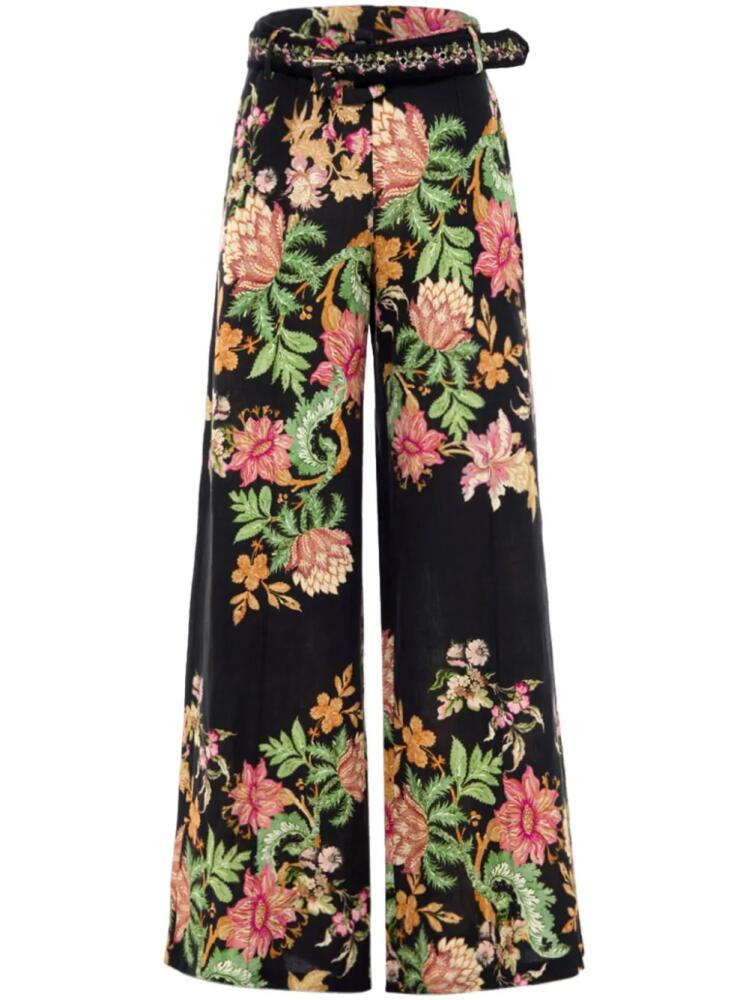 Hemant And Nandita floral-print cotton trousers - Black Cover