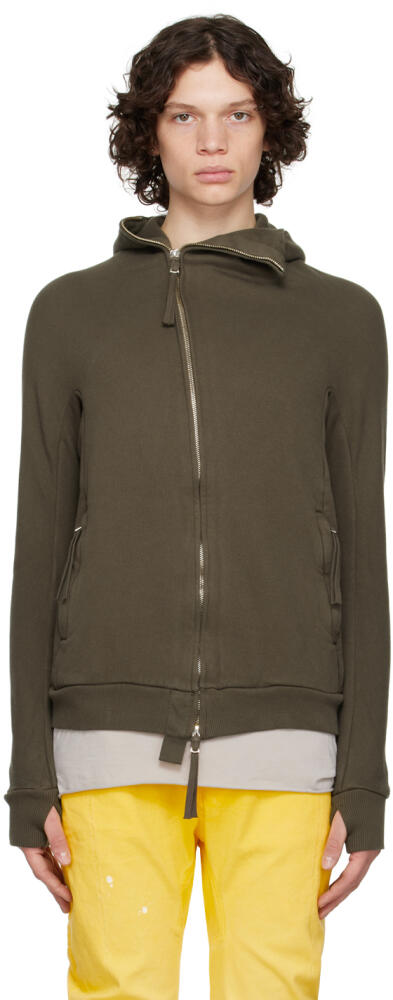 Boris Bidjan Saberi Khaki Zip Hoodie Cover