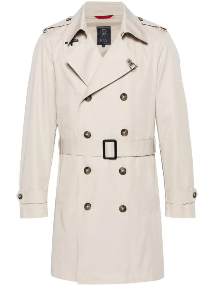 Fay double-breasted belted trench coat - Neutrals Cover