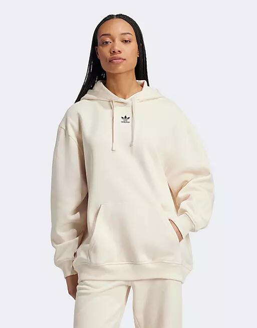 adidas Originals Essentials oversized hoodie in beige-White Cover