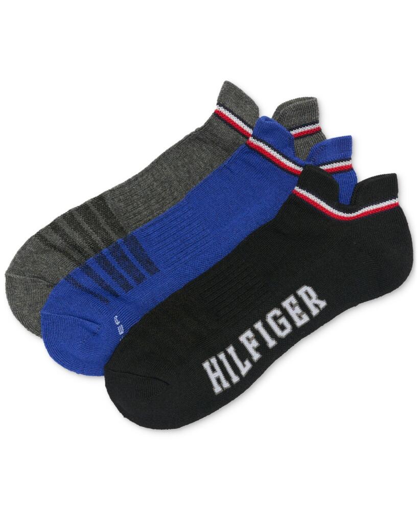 Tommy Hilfiger Men's 3-Pk. Logo Double Tab Cushioned No-Show Socks - Black Asst Cover