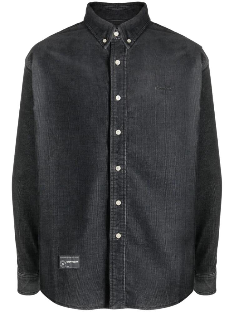 CHOCOOLATE logo-embroidered corduroy shirt - Grey Cover