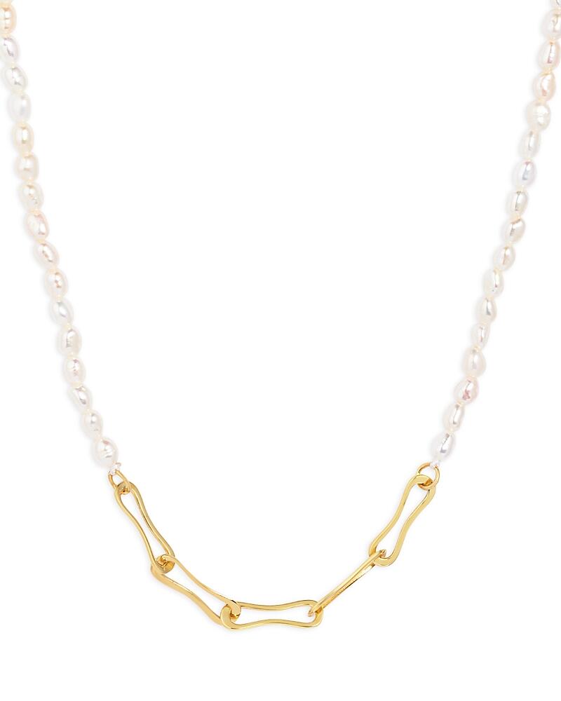 Argento Vivo Cultured Freshwater Pearl Paper Clip Chain Necklace in 18K Gold Plated Sterling Silver, 18 Cover