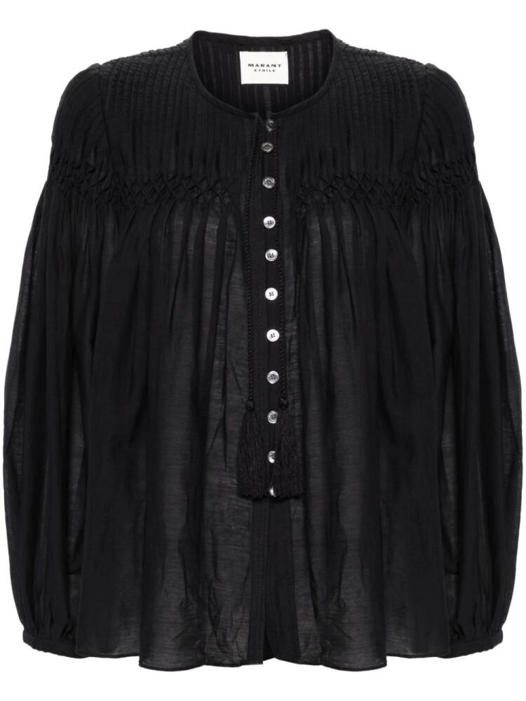 MARANT ÉTOILE Abadi plissé blouse - Black Cover