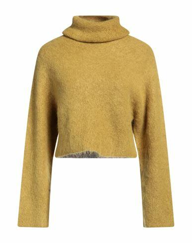 Solotre Woman Turtleneck Acid green Alpaca wool, Polyamide, Wool, Elastane Cover