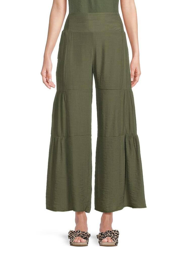 NANETTE nanette lepore Women's Solid Wide Leg Pants - Prairie Sage Cover