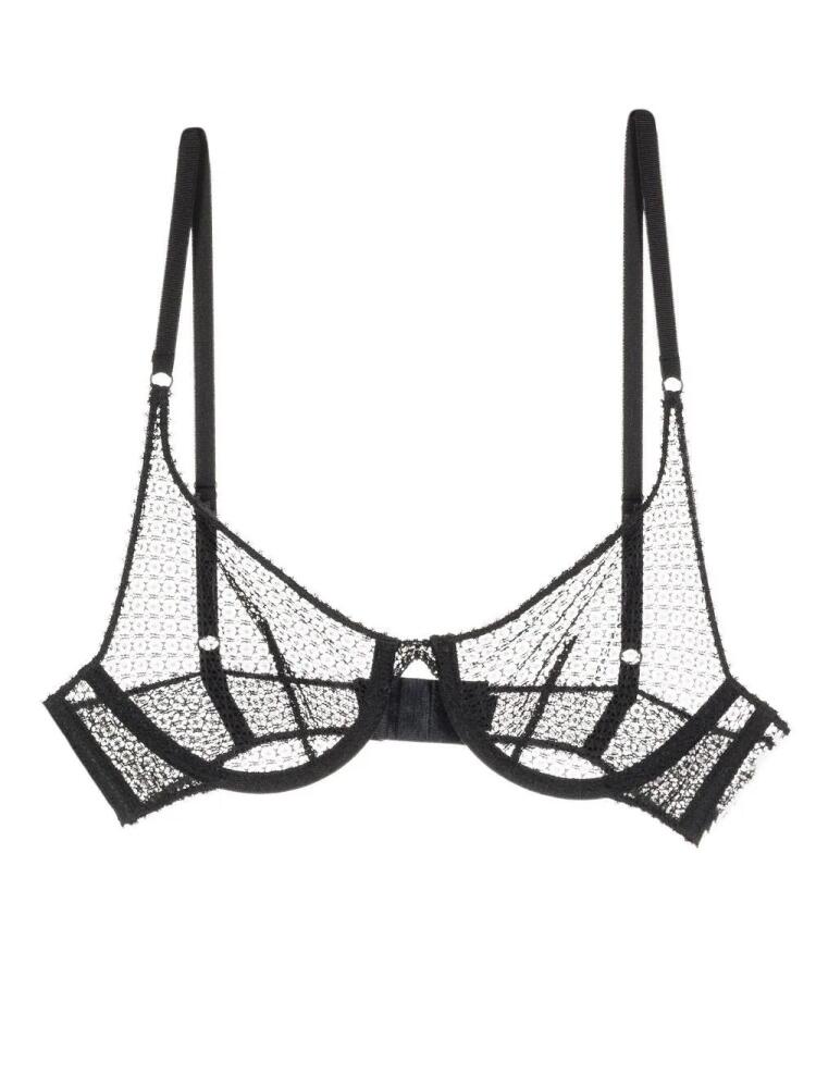 Kiki de Montparnasse crochet demi bra - Black Cover