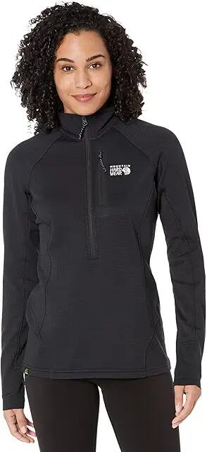 Mountain Hardwear Polartec(r) Power Grid 1/2 Zip Jacket (Black) Women's Clothing Cover