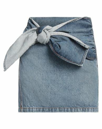 Msgm Woman Denim skirt Blue Cotton Cover