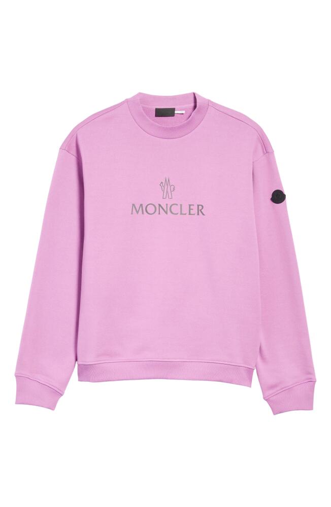 Moncler Logo Patch Cotton Graphic Sweatshirt in Pink Cover