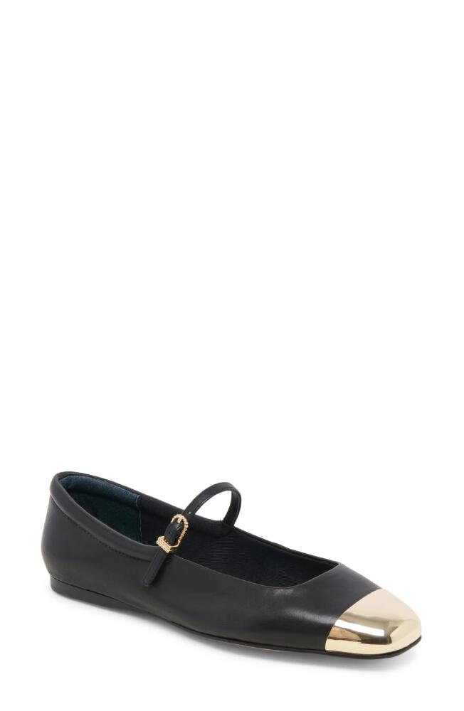 Dolce Vita Reyes Cap Toe Mary Jane Flat in Black Leather Cover