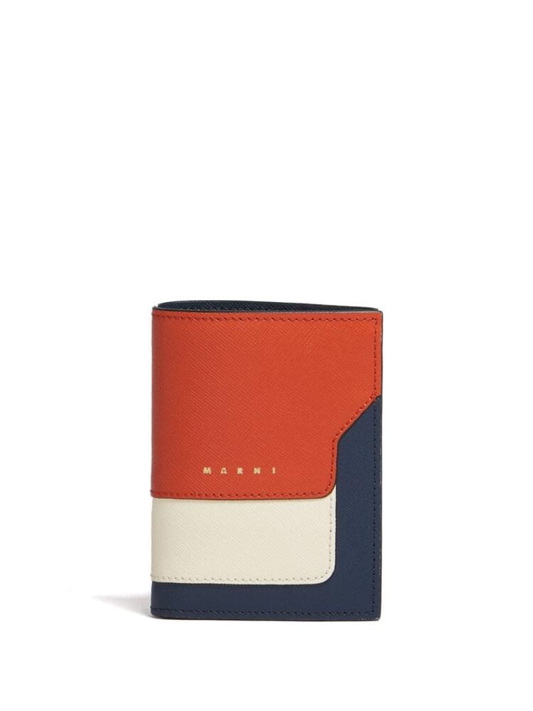 Marni colour-block bi-fold leather wallet - Orange Cover