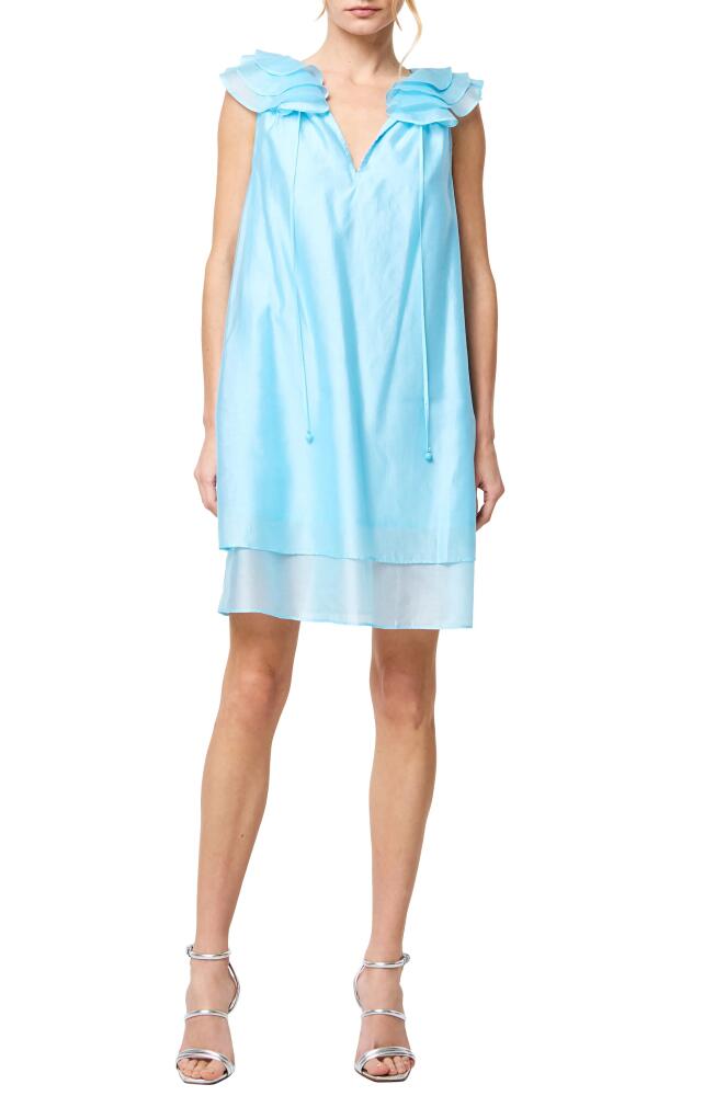 CIEBON Maliha Tiered Trapeze Minidress in Light Blue Cover