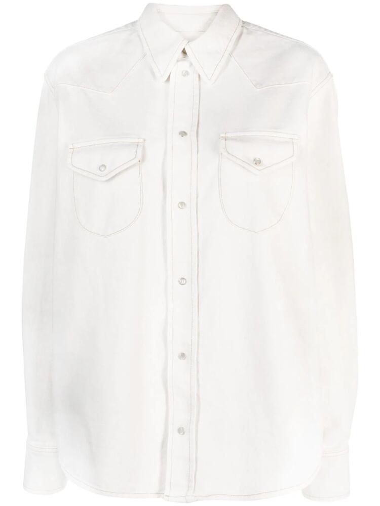 Bally contrast-stitching cotton shrit - White Cover