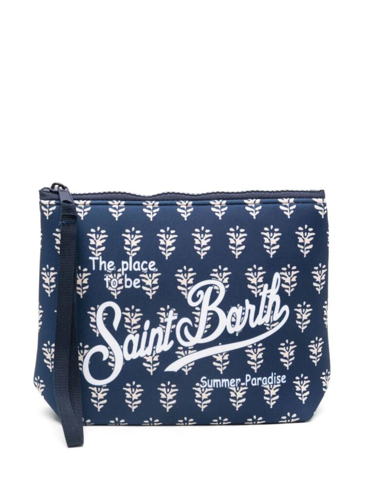 MC2 Saint Barth Aline leaf-print wash bag - Blue Cover