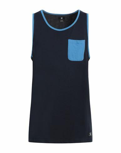 Dc Shoes Man Tank top Midnight blue Cotton Cover