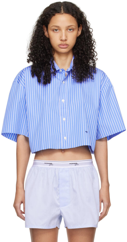 HommeGirls Blue Stripe Shirt Cover