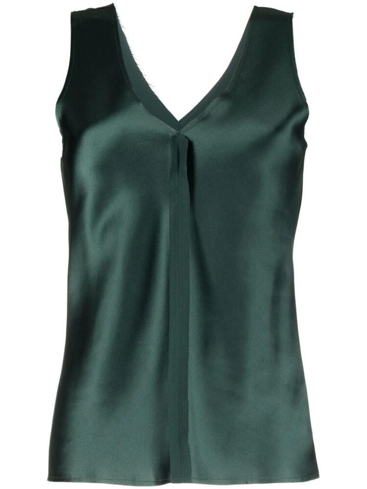 VOZ silk V-neck tank top - Green Cover