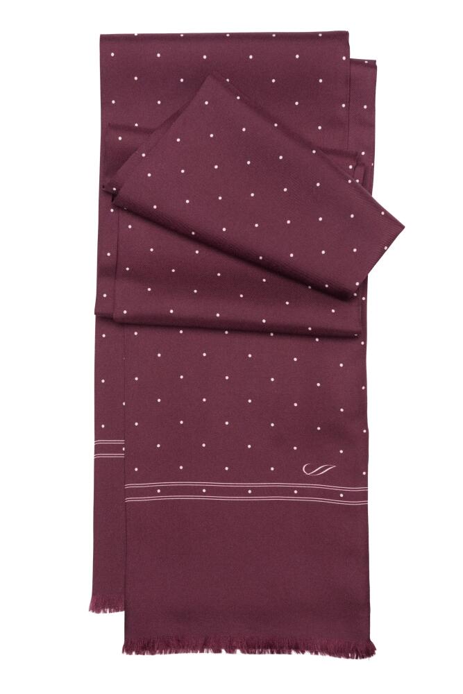 Elizabetta Savona - Slim Silk Scarf for Men in Burgundy Cover