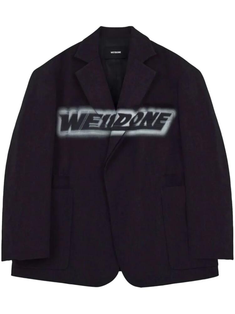 We11done logo-print wool-blend blazer - Black Cover