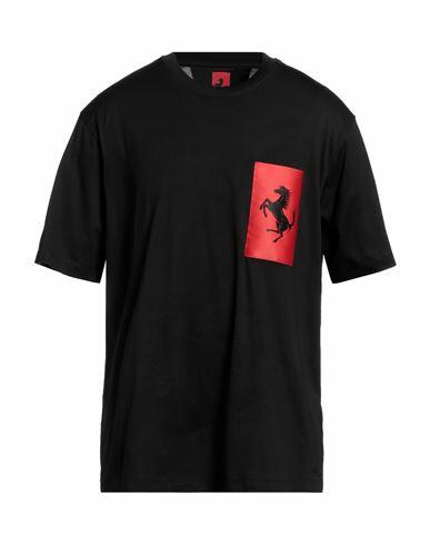 Ferrari Man T-shirt Black Cotton, Elastane Cover