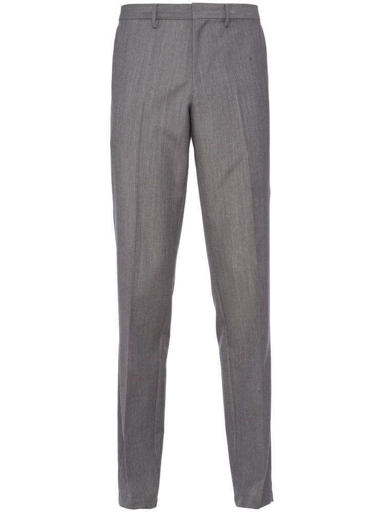 Prada triangle-logo mohair-wool trousers - Grey Cover