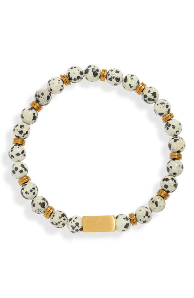 CLIFTON WILSON Men's Speckles Stone Beaded Bracelet in White Cover