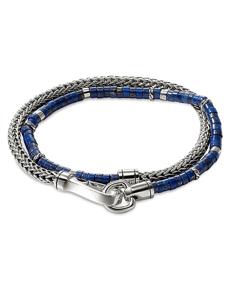 John Hardy Sterling Silver Heishi Lapis Lazuli Beaded Double Wrap Bracelet Cover