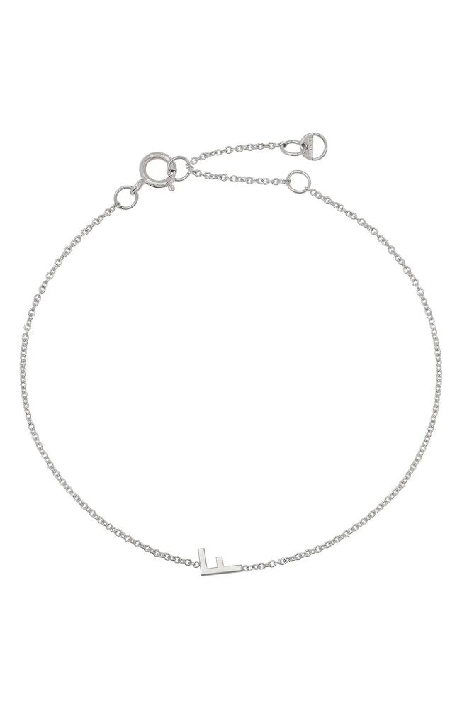 BYCHARI Initial Pendant Bracelet in 14K White Gold-F Cover