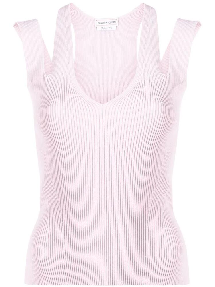 Alexander McQueen cut-out tank top - Pink Cover