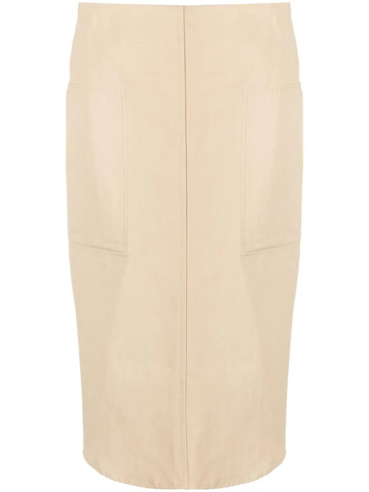 TOTEME curved-hem midi skirt - Neutrals Cover