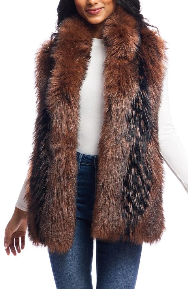 DONNA SALYERS FABULOUS FURS Limited Edition Faux Fur Vest in Chocolate Fox Cover